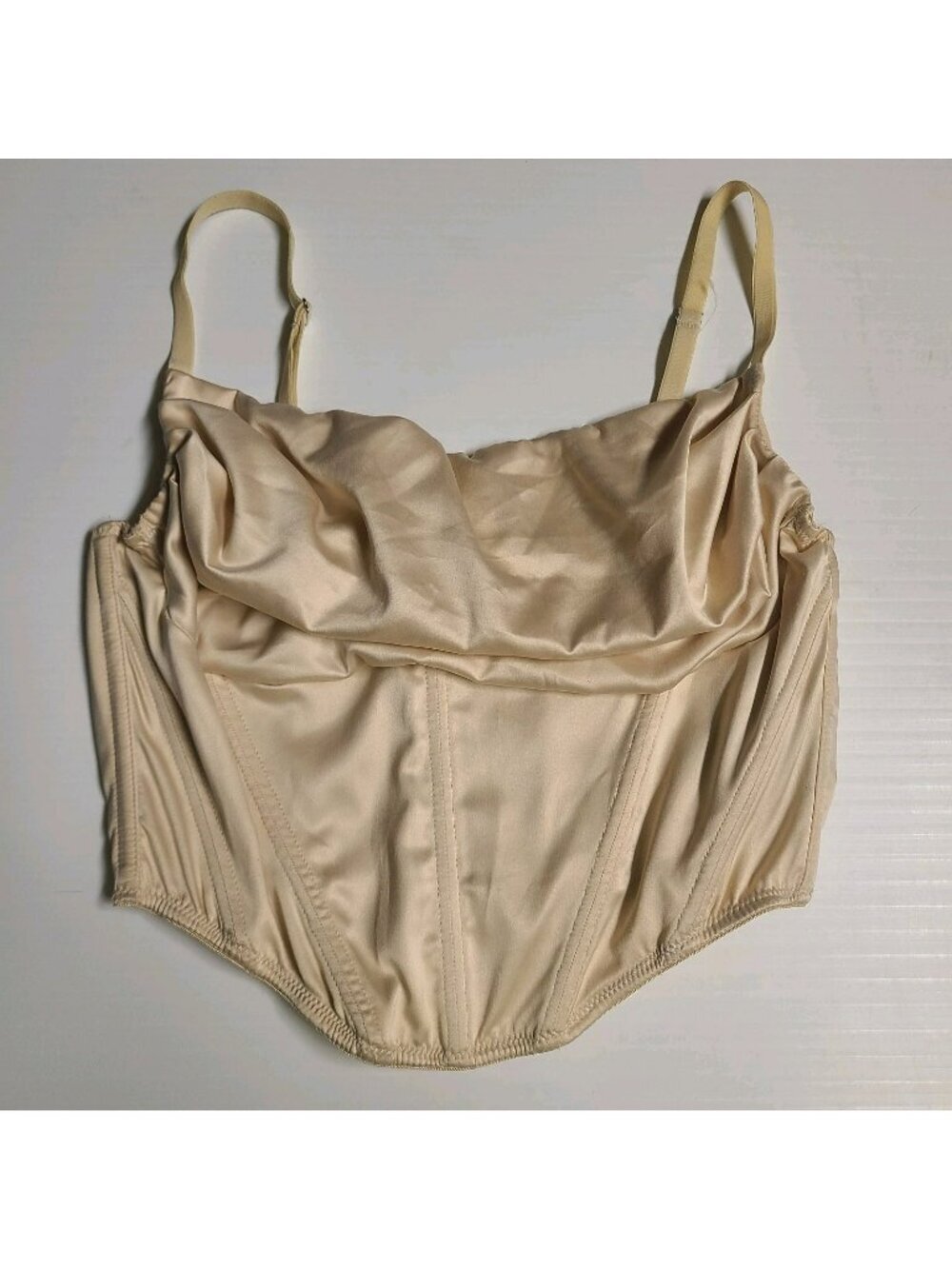 UO Urban Outfitters Light Gold Satin Bustier Tank Crop Top Small Petite